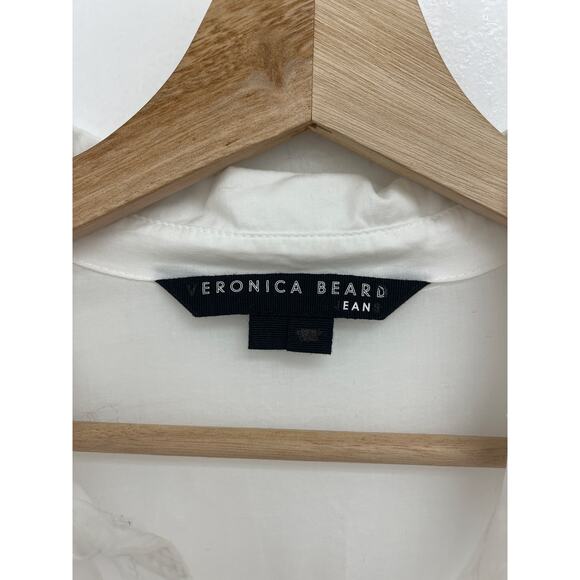 Veronica Beard Jeans Kelsey Smocked Bodice Combo Flounce Hem Shirt Dress Size 6 - Picture 6 of 13